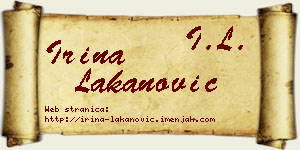 Irina Lakanović vizit kartica